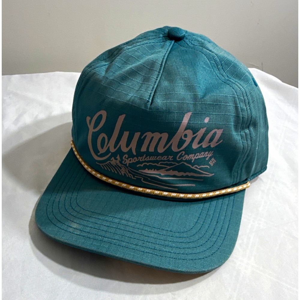 Columbia Teal Ripstop Snapback Cap Adjustable Outdoor Rope Hat CS3469 One Size